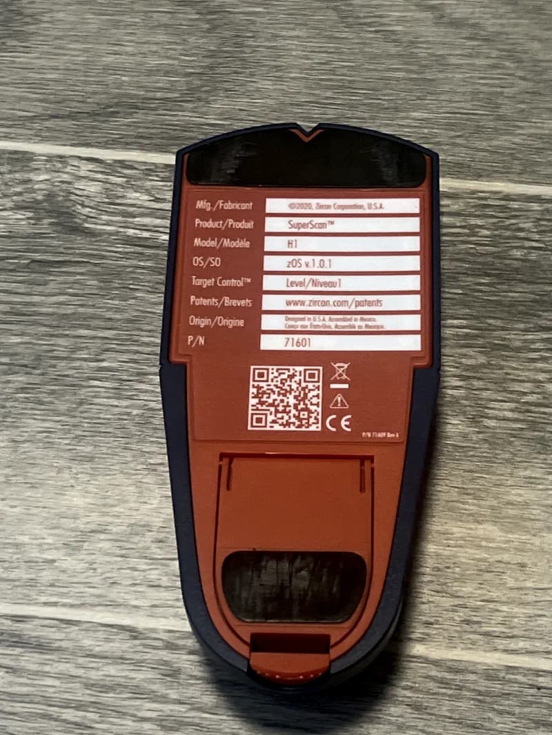 Zircon SuperScan H1 - Advanced Stud Finder Manual — photo 4 of 4