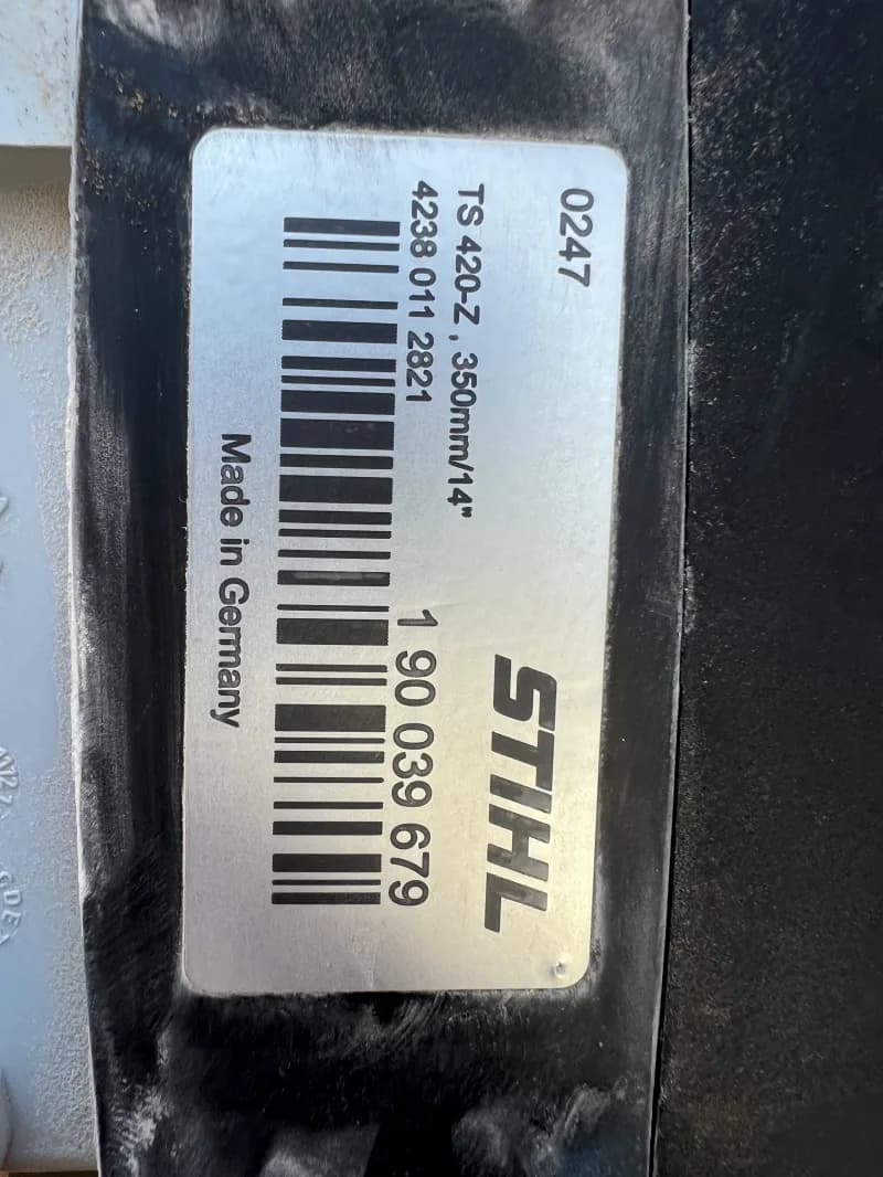 stihl concrete saw, 14” TS420 — photo 2 of 4
