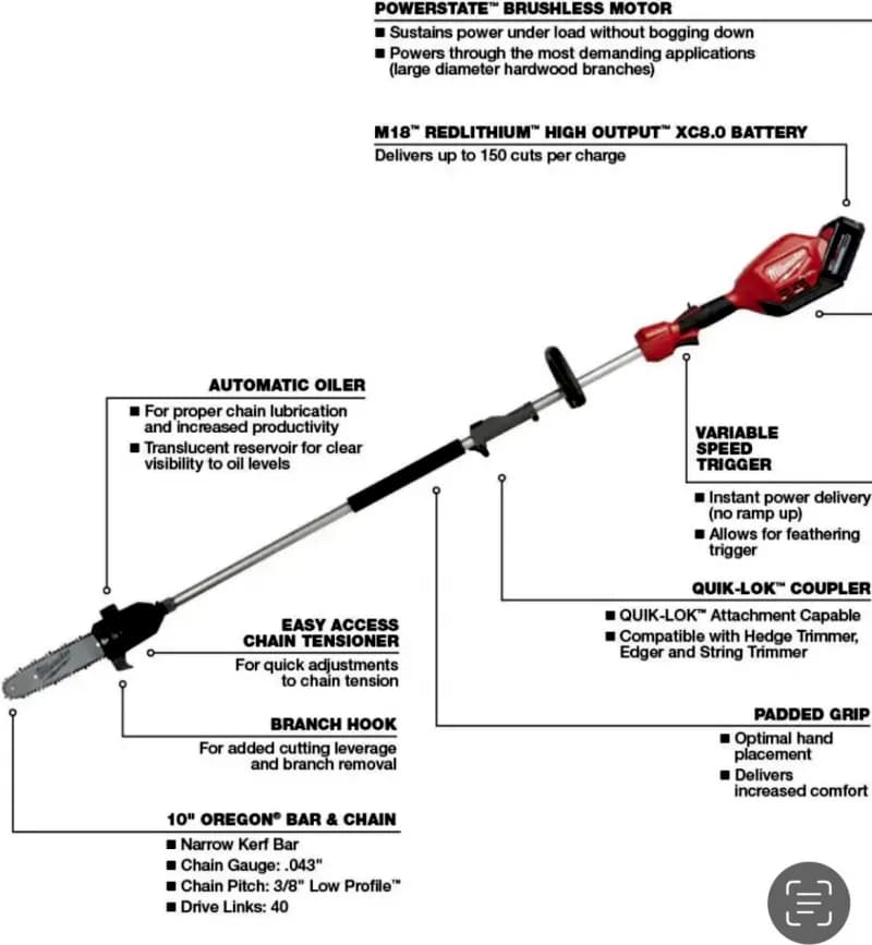 Tree Cutting 10 inch Saw (M18 Milwaukee Pole Saw) — photo 6 of 10