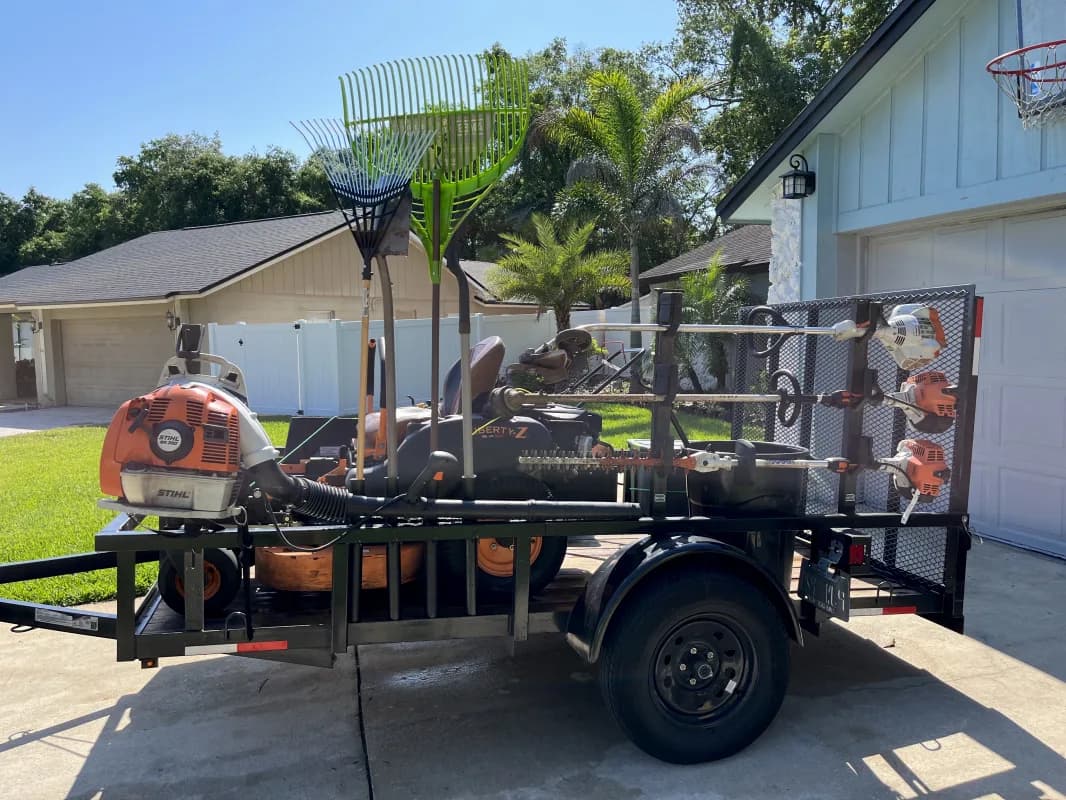 Landscape trailer fully loaded with equipment — photo 2 of 3