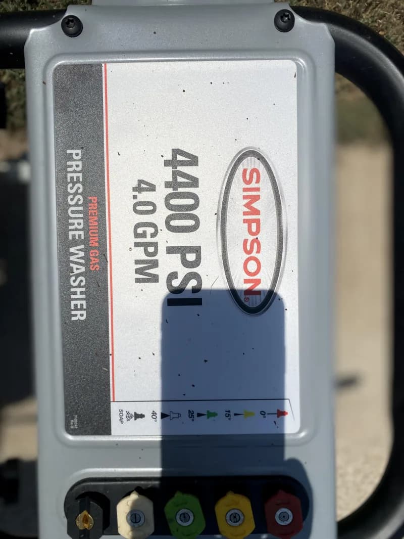Simpson Pressure Washer 4GPM 4400psi — photo 3 of 5