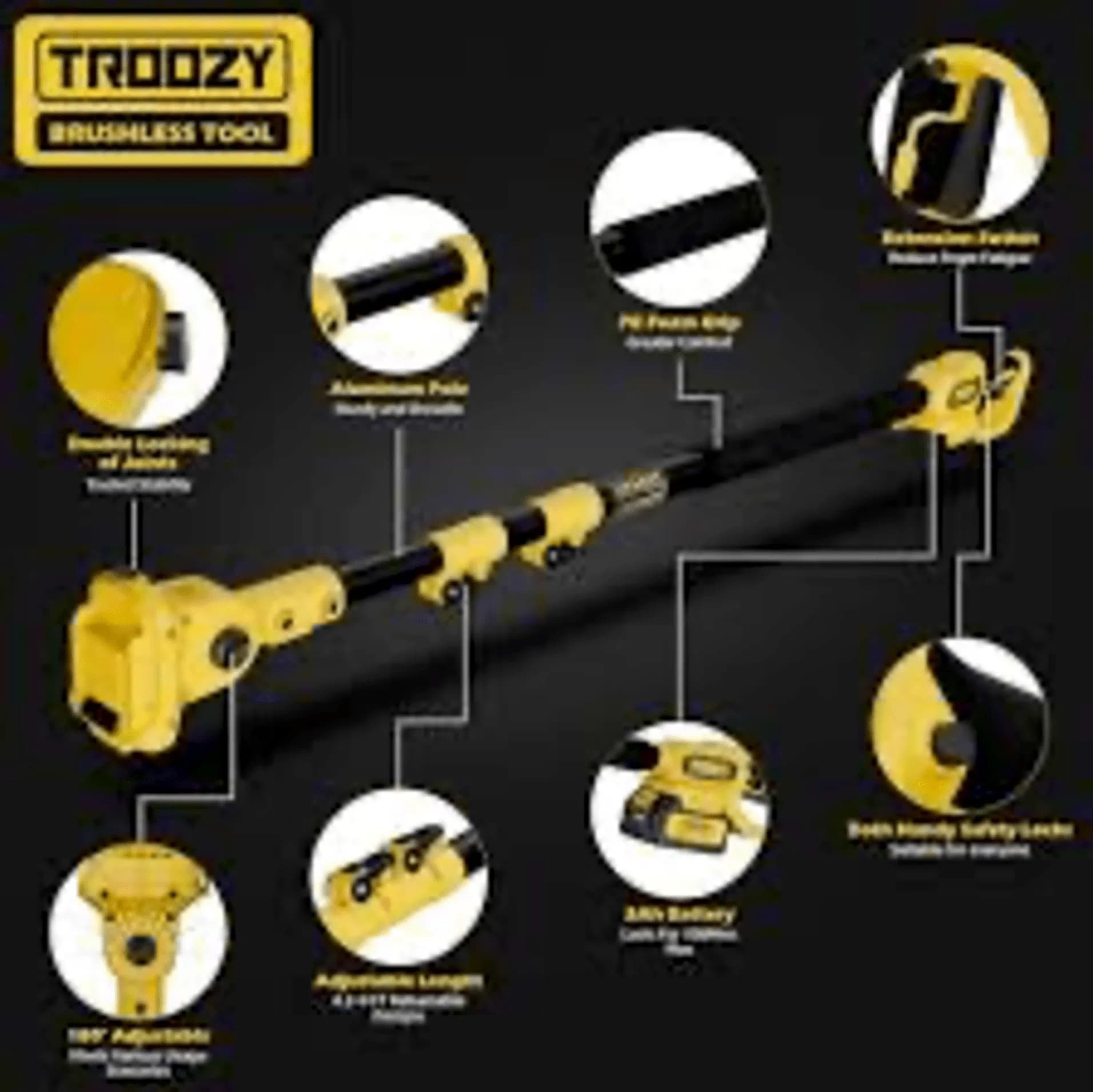 TROOZY Cordless Pole Saw & Mini Chainsaw 2-IN-1, 21V 3Ah Battery — photo 8 of 8