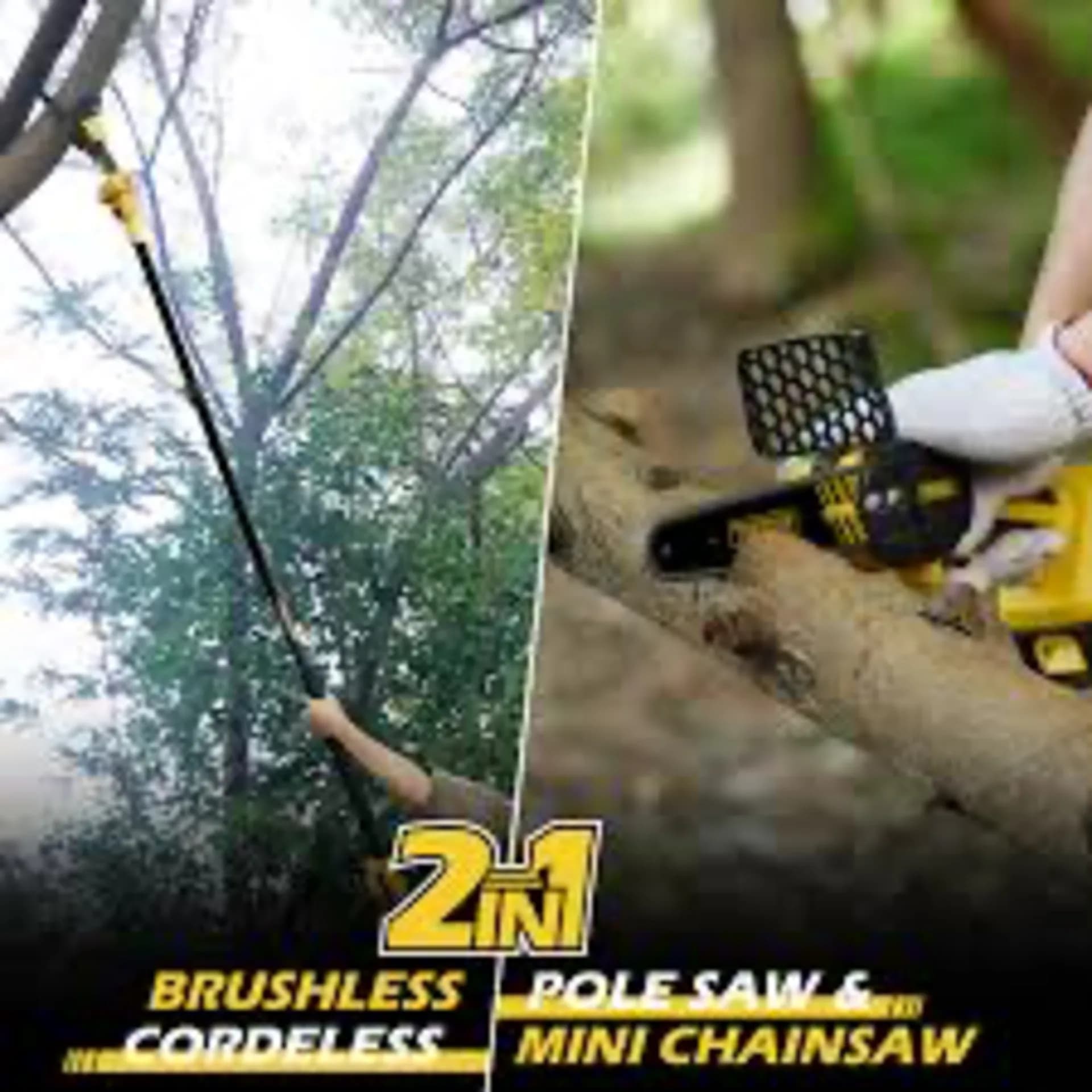 TROOZY Cordless Pole Saw & Mini Chainsaw 2-IN-1, 21V 3Ah Battery — photo 6 of 8