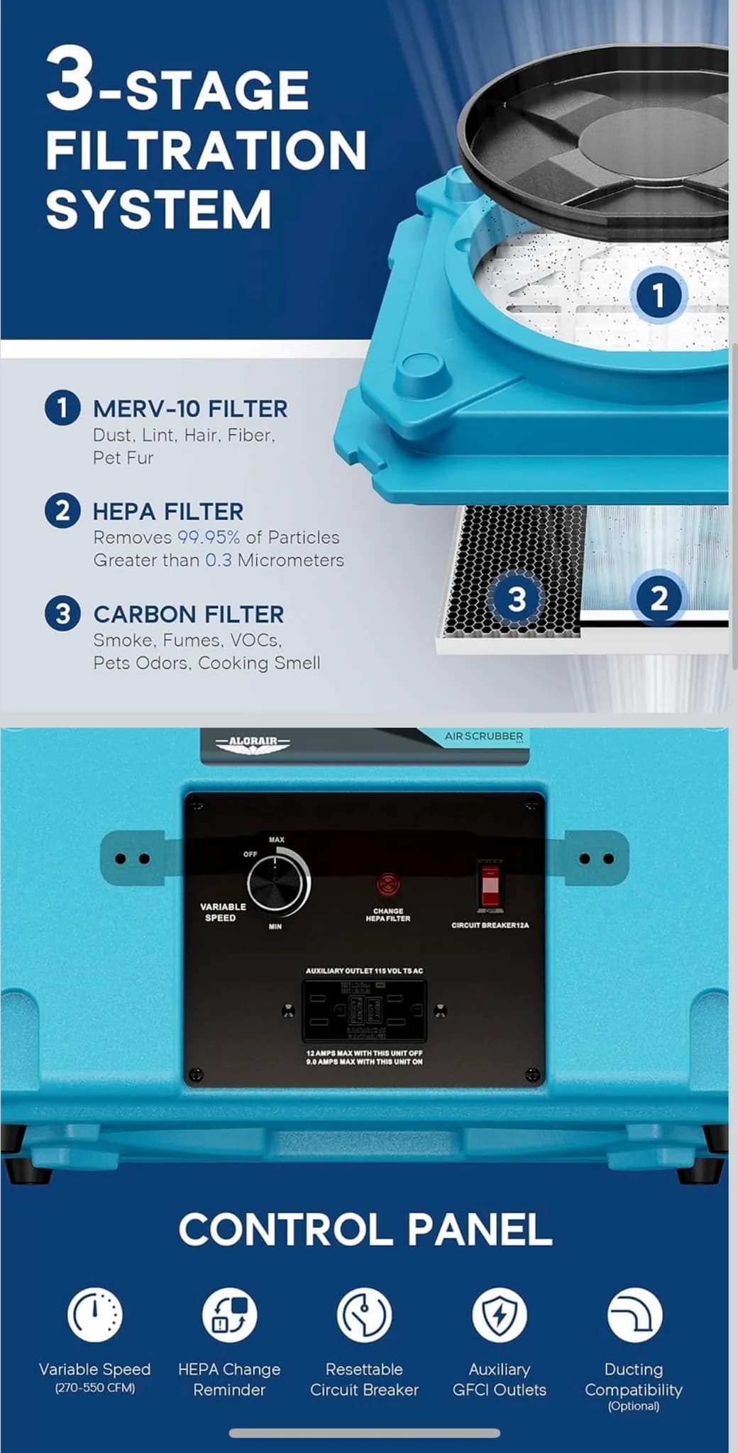 HEPA Air Scrubber with 3 Stage Filtration — photo 4 of 5