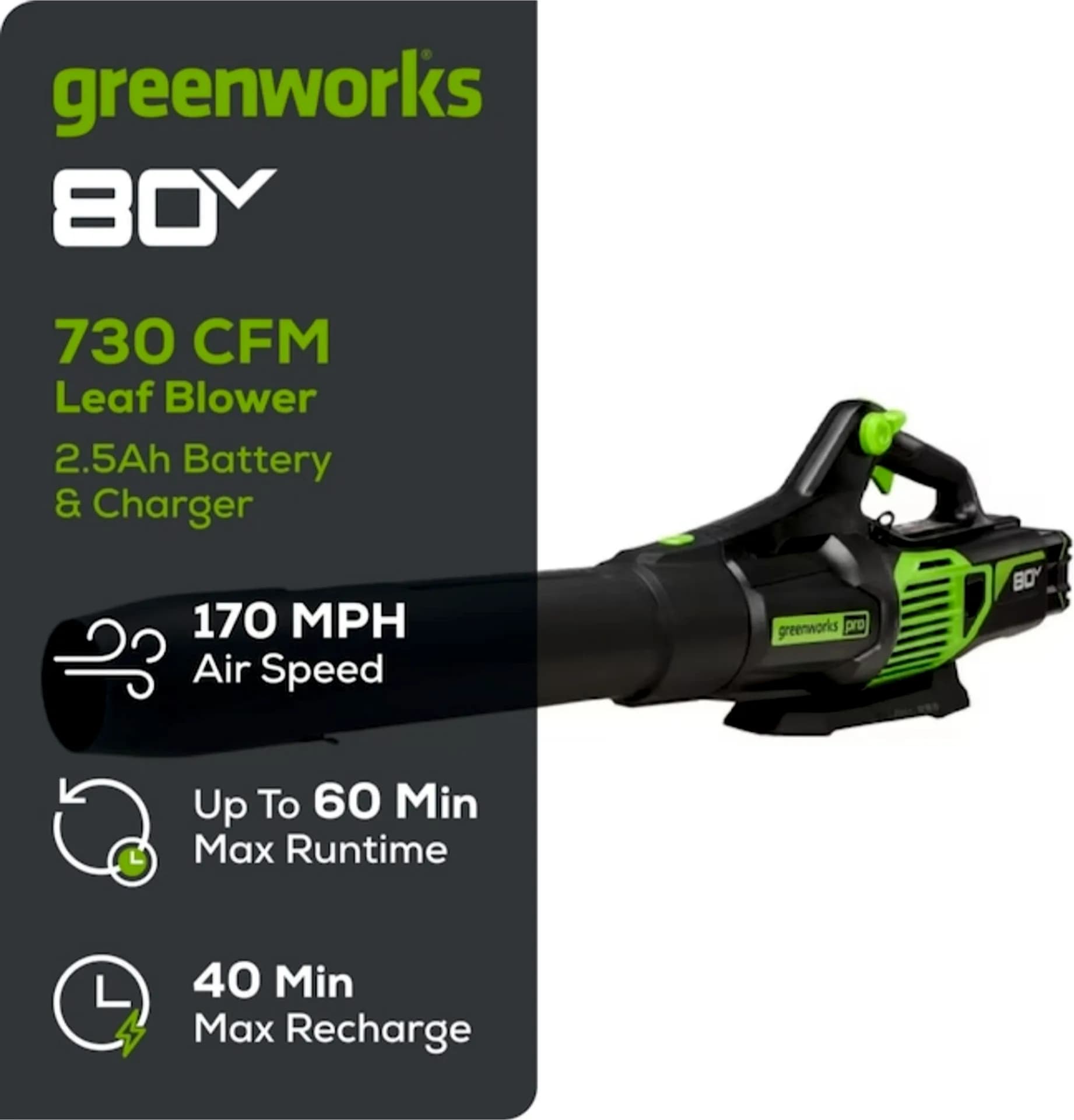 Greenworks Pro 80V Cordless Leaf Blower