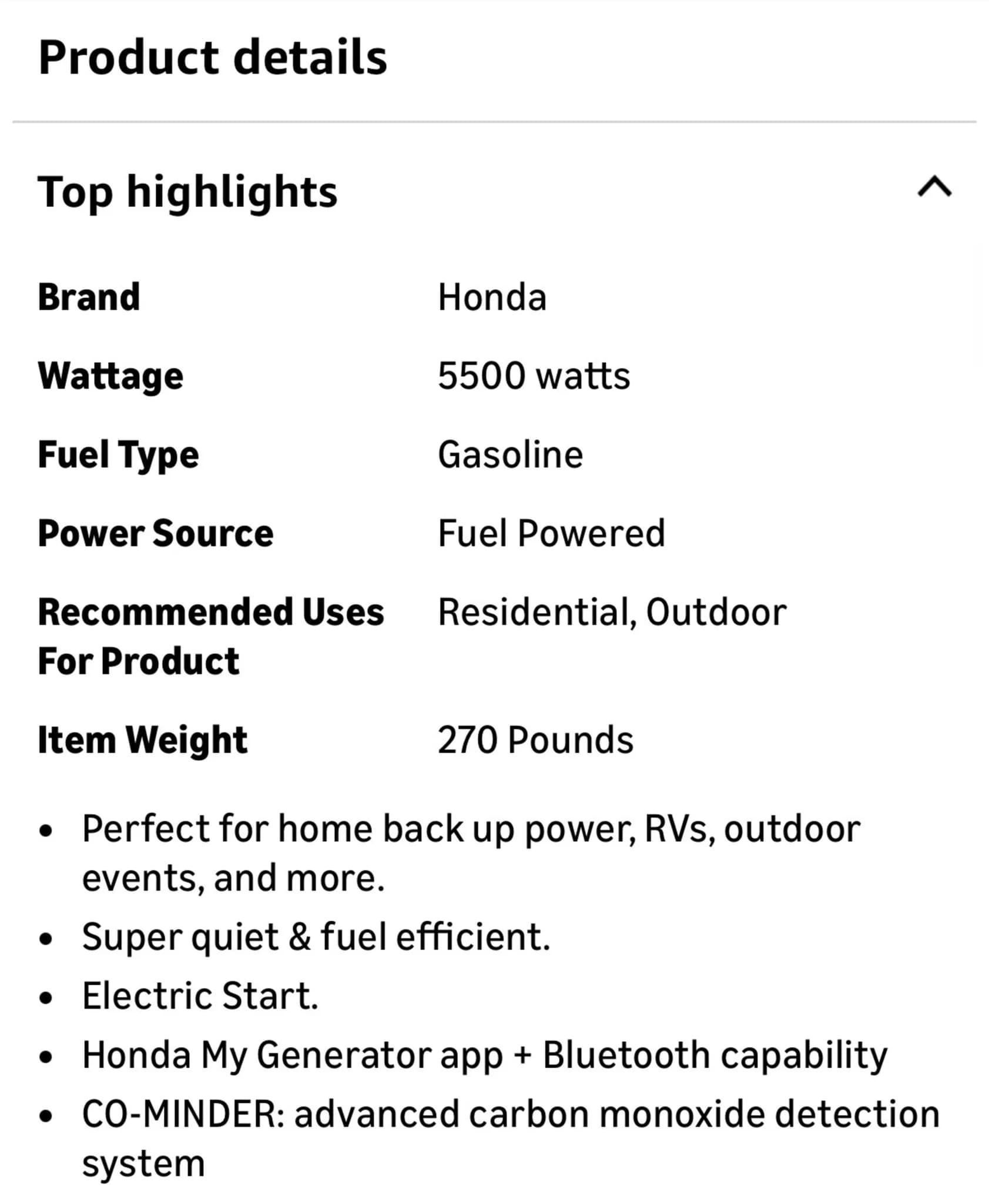 Honda EU7000IS Generator — photo 2 of 5