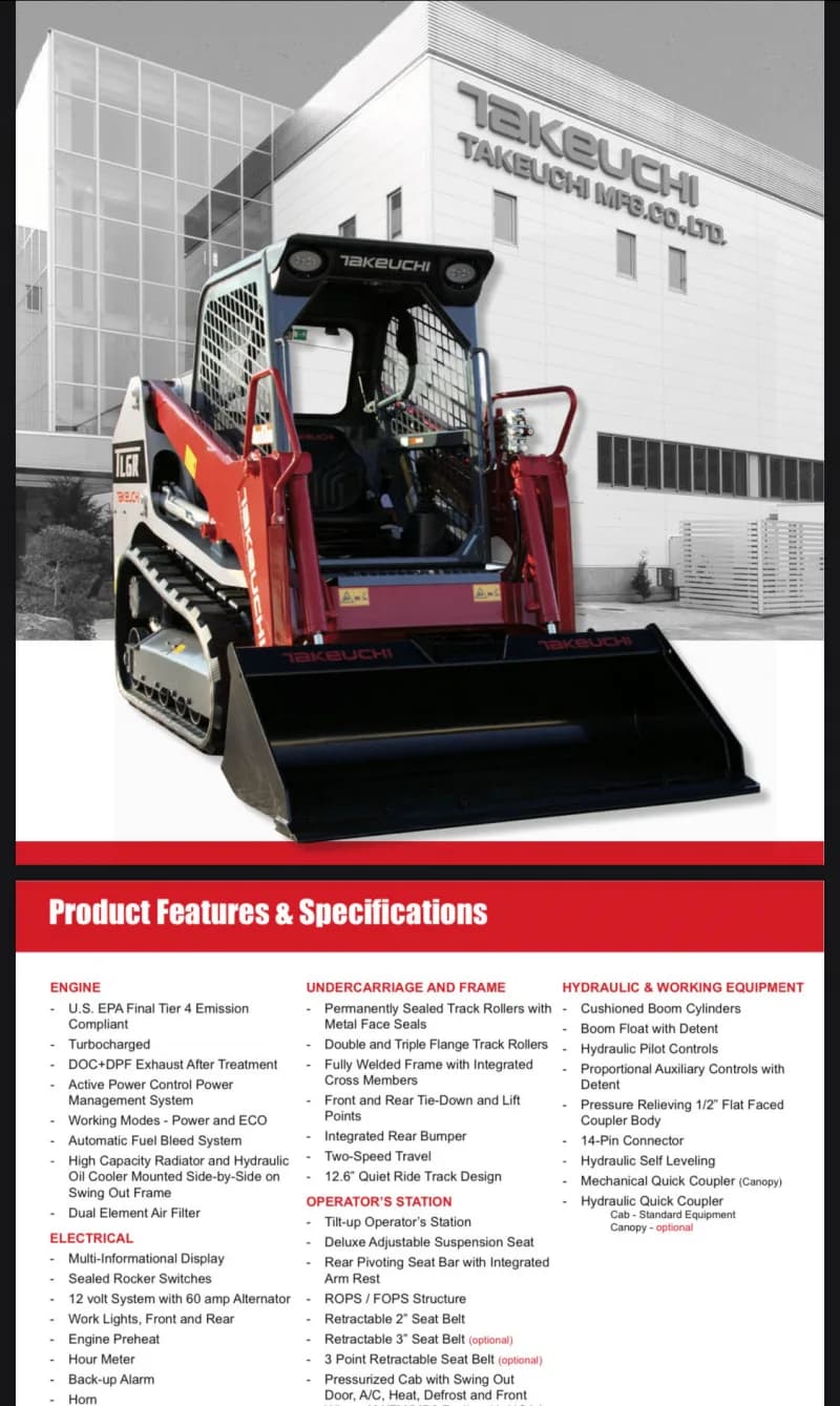 Takeuchi TL6 Skid Steer Track Loader — photo 4 of 7