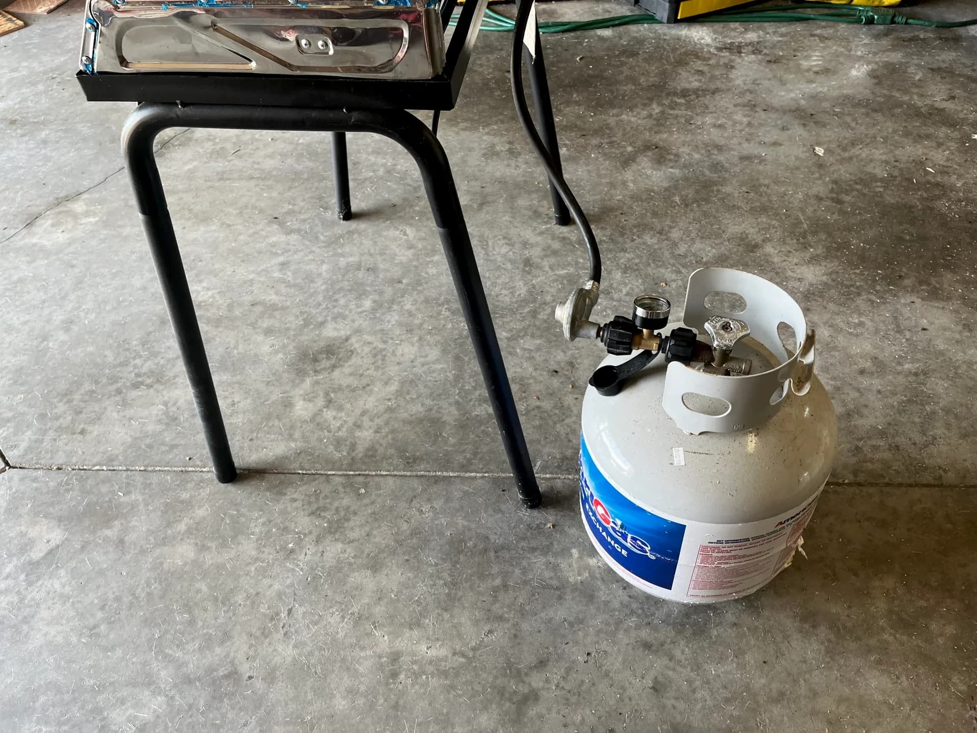 Two-Burner Camping Stove with Full Gas Tank and Gas Meter — photo 3 of 3