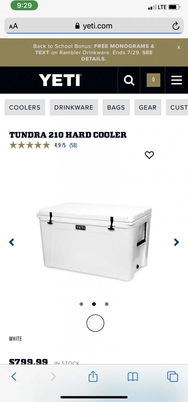 Yeti 210 cooler — photo 3 of 3