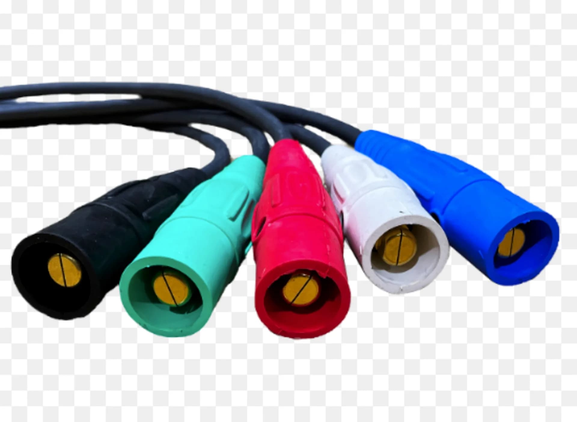 Heavy-Duty 5ft Banded Electrical Cable with Camlock and Pigtail